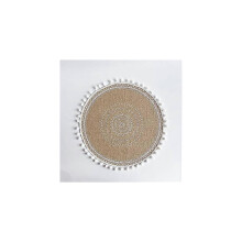 (As show, One size) Set de table rond en jute tissé, style campagnard, antidérapant, avec pompon, idéal pour la décoration