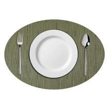 (As show, One size) Lot de 4 tapis ovales Nipogear, tapis de table en PVC, tapis de toilette tissé, tapis de table, isolation