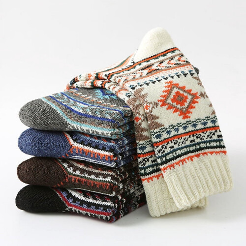 Men's Wool Socks Thermal Winter Thick Crew 5 Pairs 1