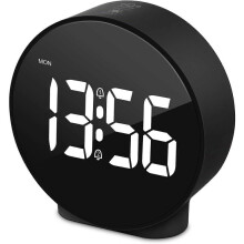 (As show, One size) Liten digital väckarklocka LED-skrivbordsklocka för resebruk, elektronisk klocka, dubbelt alarm, snooze,