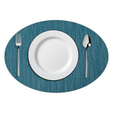 (As show, One size) Lot de 4 sets de table ovales, sets de table occidentaux en PVC, tapis tissé isolant thermique, sets