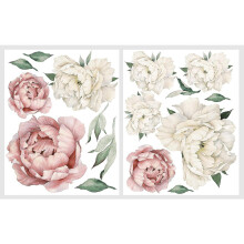 (As show, One size) Stickers muraux aquarelle pivoine - Décoration florale pivoine