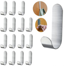 (As show, One size) Crochets adhésifs, lot de 16 crochets muraux robustes en acier inoxydable pour suspendre des vestes