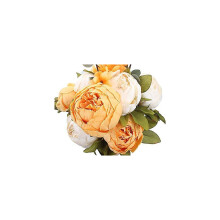 (As show, One size) Lot de 1 fleur artificielle vintage pivoine en soie pour décoration de mariage et d'intérieur