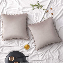 (As show, One size) Lot de 2 housses de coussin carrées décoratives en velours côtelé doux, pour canapé, lit, fauteuil,