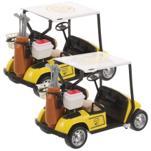 Golf Cart Sculpture Yellow Alloy 2 pcs