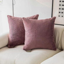 (As show, One size) Housses de coussin rose poudré 45x45 cm (lot de 2), en peluche douce et moelleuse, pour coussins décoratifs.