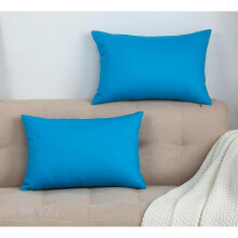 (As show, One size) Housses de coussin décoratives faites main en toile 100% coton uni.