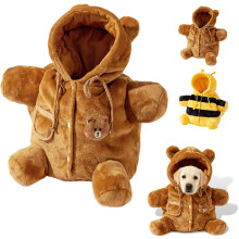 YEPOLERCE Plush Cat Puppy Backpack with Bear Bee Design,