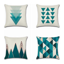 (As show, One size) Housses de coussin décoratives pour canapé, 45 x 45 cm, lot de 4, motif géométrique flèches bleues,
