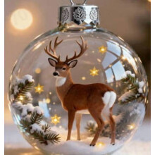 Wildlife Wonders Crystal Ornament 3D Glass Animal Globe
