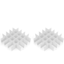 (As show, One size) 16 séparateurs de tiroir en plastique blanc à grille - séparateurs de compartiments de tiroir
