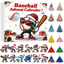 Baseball Cartoon Advent Calendar 24 Pieces with Ornament