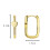 Gold Hoop Earrings for Women Rectangular Heart Small 2