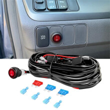 LED Light Bar Wiring Harness Kit Black 12V 16 AWG with