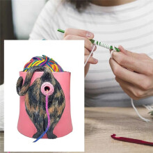 Resin Cat Yarn Bowl Hand Knitting Yarn Storage Container with Hole Crochet Wool Yarn Thread Organizer Supplies