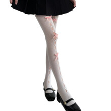 Black Lolita Tights with Bows Gothic Lace Mesh Style