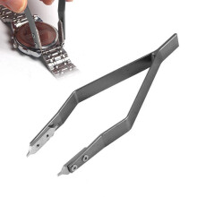 Alloy Steel V-Shaped Watch Spring Bar Tweezers 1 Pair