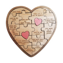 Heart-Shaped Wooden Puzzle Me & You Anniversary Gift