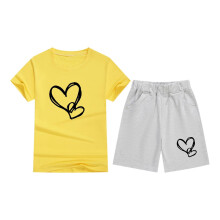 Girls 2-Piece Summer Outfit Yellow Shorts Set for Ages 2-3