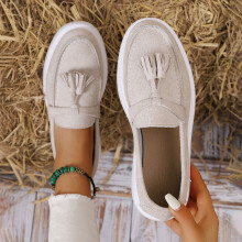 Women's Slip-On Loafers with Tassel Detail, Lightweight