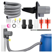 Rainwater Collector, 70-110 mm Downpipe Rain Collector, with Mounting Accessories and 100 cm Hose, for Roofs to 80 M²