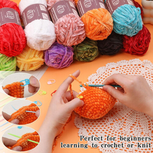 Worsted Yarn Mini-Skeins Light Colors Knitting Crochet 1