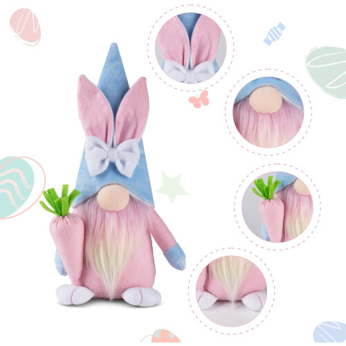 Easter Gnomes Decorations Plush Bunny 2 PCS 1