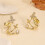 Butterfly Stud Earrings Gold Plated Cubic Zirconia 3