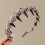 Retro High Headband with Teeth Comb Matte Pearl Ribbon 1