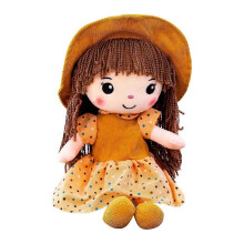 (As show, One size) Poupée de chiffon toute douce en peluche avec chapeau et jupe de princesse, compagnon de sommeil idéal