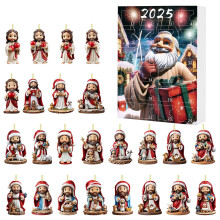 Christmas Advent Calendar with 24 Jesus Pendants for Kids