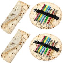 (As show, One size) 4 estuches para lápices con forma de rollo de tortilla, divertidos estuches para bolígrafos con forma
