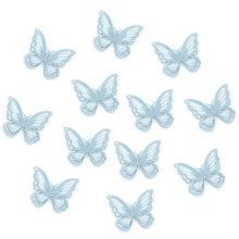 Blue Butterfly Hair Clips with Lace Embroidery 12 Pcs