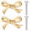 2pcs Gold Brass Bow Dresser Knobs, Vintage Bow Shape Drawer Pull Handles for Cabinet, Wardrobe, Kitchen 1