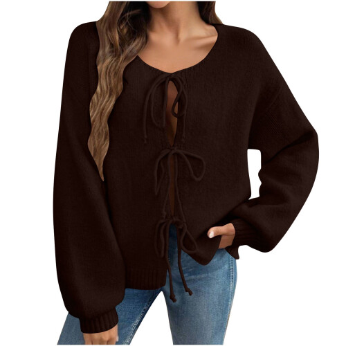 French Premium Wool Knit Cardigan Long Sleeve Open Front 1
