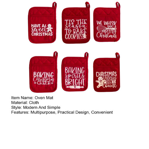 Christmas Oven Mitts Heat-Resistant with Storage Pocket 1