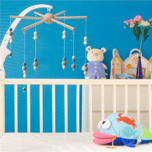 DIY Crib Mobile Frame Kit, Natural Wooden Hanging Frame for Nursery Ceiling Hanging Decor