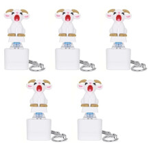 Porte-Clés de Chèvre Hurlante Rechargeable avec Effet Sonore, Bouton Anti-Stress Portable, Lumineux LED, Capuchon de Clé Mécanique