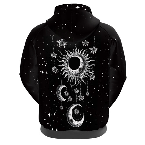 Galaxy Moon Hoodie for Women Long Sleeve Pullover with 2