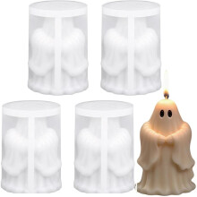 Halloween Silicone Candle Molds, 4Pcs 3D Resin Molds for Candle Making, Soap, Aromatherapy Wax