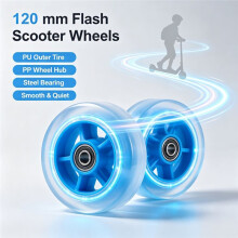 2 Stück 120mm Leuchtende Räder Flash Scooter Rad Blinkende Lichter Rad Kinder Scooter Rad für Kinder Scooter Blau