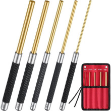 Brass Punch Set & Storage Bag,5 Size Precision-Brass Drift Non-Marring Roll Pin Punch for DIY Automotive