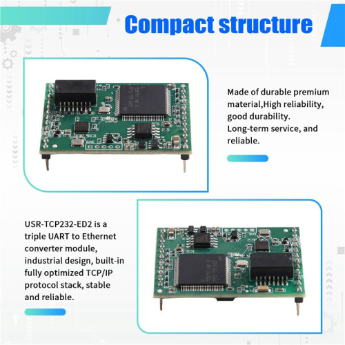 3-TTL UART Serial to Ethernet Module Converter USR-TCP232-ED2 Support Modbus