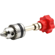 Mandrin à Main à Pince de 0,6-6,5 mm pour Perceuse Manuelle pour Outils de Travail Du Bois Perçage à Main Mèche à Torsion Rouge
