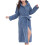 Women's Fleece Bathrobe Blue One Size 1