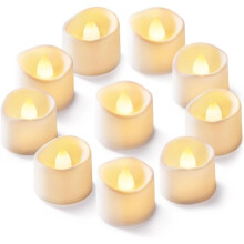 Conjunto de 48 Velas de Chá Sem Chama Operadas Por Bateria, 200+ Horas de Luz LED Piscante para Abóboras de Halloween A