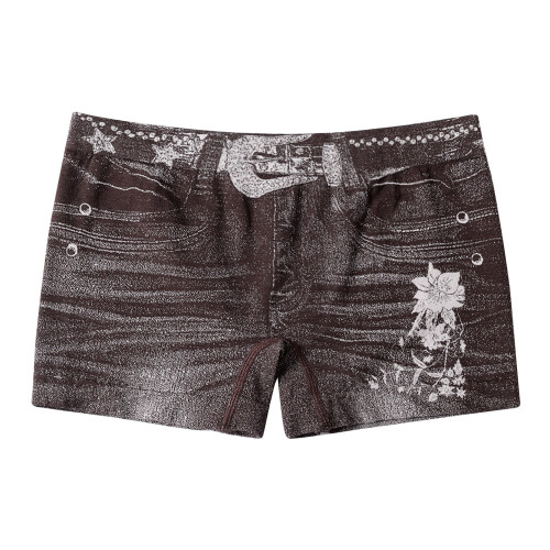 Women's Faux Denim Shorts Stretchy Butt-Lifting Plus Size 2