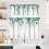 Green Leaves Kitchen Curtains and Valance Set 2-Piece 1