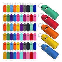 60-Pack Lippenstifthouder Sleutelhangers, Lippenbalsem Sleutelhanger Houders Bulk Lipgloss Pouch Sleutelhanger Lippenstifthouder voor Vrouwen Cadeau
